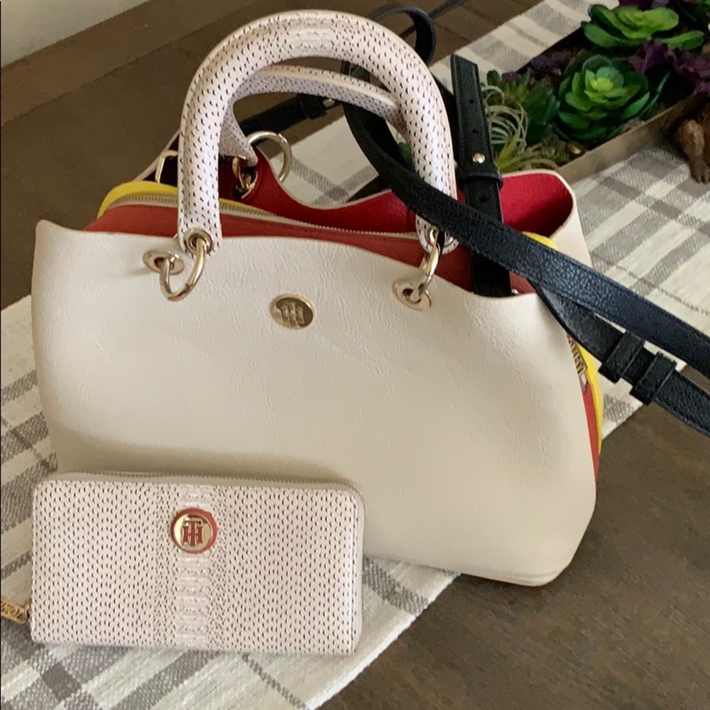 Tommy Hilfiger Leather satchel purse and wallet